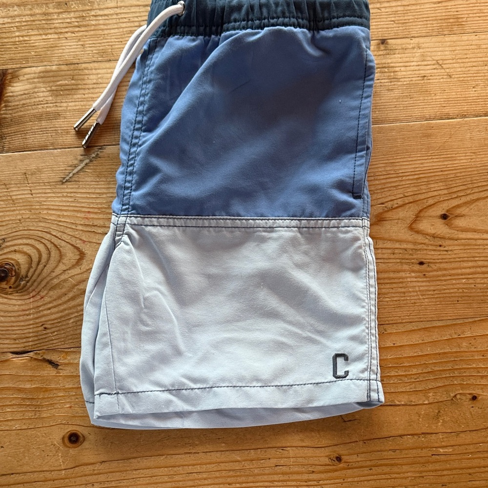 Cyrillus Kids Blue and White Swim Trunks